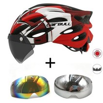 라이딩헬멧 접이식 전기자전거 고글 킥보드헬멧 Cairbull 초경량 자전거 HelmetRoad Mtb 산악 헬멧 Casco accesorios에 대한 이동식 바이저 고글과 Led, 블랙 레드 사이드-2