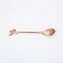 커틀러리 포크나이프 양식기 세트 커트러리 스테인레스 스틸 커피 스푼 과일 포크 디저트 케이크 샐러드 식기 칼 호텔 레스토랑 파티 용품 주방 도구, 로즈 골드 스푼
