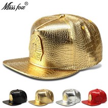 Missfox 힙합 파라오 lk 여성 망 모자 라인 석 플랫 브림 streetwear 모자 골드 악어 망 모자 및 모자