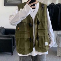 10대 20대 남자 오버핏 베스트 힙합룩 스타일링 조끼