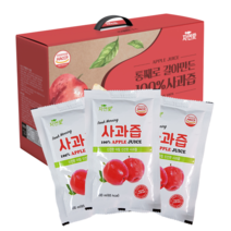 명품 자연애 순수 사과즙 100ml 30팩 저온착즙 100% 생사과즙 HACCP인증 꿀 햇사과 골드사과