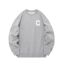 커버낫 남성 맨투맨 C 로고 멜란지 그레이