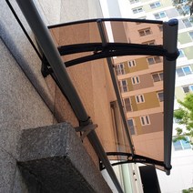 650 X 3500 고정식어닝 계단지붕 조립식캐노피그 렉산 주차장 브라켓 비가림차양 유리차양, 투명, 그레이, 실버