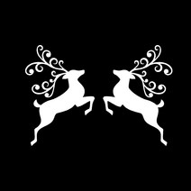 034 포인트 멋진 순록 튜닝스티커 (M사이즈) 2개1세트, 화이트, 2개