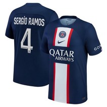 축구 운동복 유니폼 파리생제르망 PSG 홈 스타디엄 셔츠 2022-23 세르히오 라모스 선수 4 프린팅