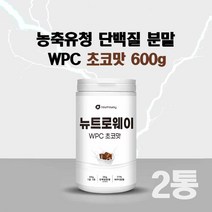 유청단백질 분말 WPC 농축 유청 프로틴 파우더 쉐이크 필수 아미노산 류신 분말 가루 헬스 보충제 미국산 포대유청 농축유청 단백질 추천 초코맛 딸기맛 식사대용 여성 남성, 15일분 2통 스푼동봉(초코맛)