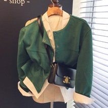 카우걸 라운드 노카라 스판 스웨이드 무톤 크롭 가을자켓 (3color)