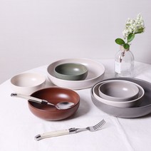 포르투갈 메사 우노 미니멀 도자기볼 대접 볼접시 3종, 볼 대 22cm 1p, 초콜렛
