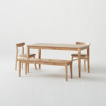 한샘 로하 원목 6인 식탁세트 의자2 벤치1 포함 _DIY, 없음