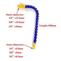 파이프 절단기 커팅기 공압 튜브 14quot 38quot 12quot bps male thread plastic flexible water oil 냉각수 호스 for lathe, 라운드 500mm, 12