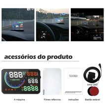 HUD 헤드 업 디스플레이 자동차 차량 속도계 wiiyii i9 obd2 속도 알람 전자 가제트 프로젝터 수온 rpm 전압