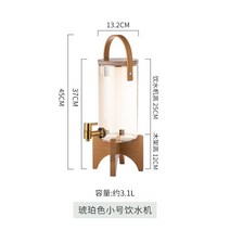 레몬물 디톡스 물 2리터 음료 술 디스펜서 미니 생수기 유리 타워 수도꼭지 거치대 물통, 소형(3.1L)