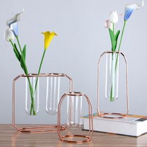 윈프라이스 메탈프레임 와이어 유리화병, 골드