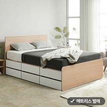 퍼즐 멀티 높은 2단서랍침대 Q (전체 서랍형) (매트 미포함), 메이플화이트