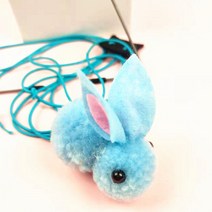고양이 혼자 있을때 노는 장난감 놀이 기구 용품 튀는 잠자리 마우스 인터랙티브 문 로프, 파란 토끼