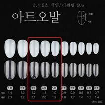 아트오발팁 /아트오벌팁 /아트오발클리어 리필팁 3 4 5호 3종택일/ 인조손톱/투명 아트오발팁, 아트오발클리어3호