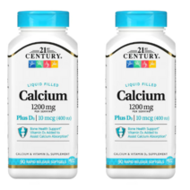 21st Century Calcium Plus D3 칼슘 플러스 D3 1200mg 90소프트젤 2팩, 90정, 2개
