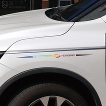 JS automotive SM6 QM6 XM3 르노삼성 엠블럼 로고 휀다 사이드 본넷 트렁크 리어 차량 튜닝 스티커 용품, B타입_오렌지