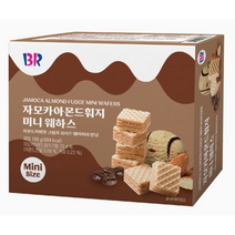 베스킨라빈스 자모카아몬드훠지 미니웨하스 (100G) 아몬드커피 크림 화이트 웨이퍼 간식, 1개, 100g