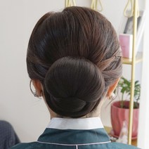 살롱드메리 고운 가발 가채 가모 한복 혼주 올림머리 똥머리 한복머리장식, 블랙