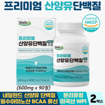 네덜란드산 산양유 단백질정 식약처 HACCP 인증 근육 운동 단백질 프로틴 BCAA 필수아미노산, 2박스, 산양유정 90정