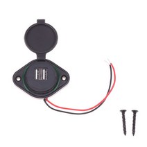 전기차 고속충전 충전기 완속 범용 자동차 USB 충전기 3.1A 12-24V 방수 듀얼 포트 소켓 콘센트 오토바이, 03 Green