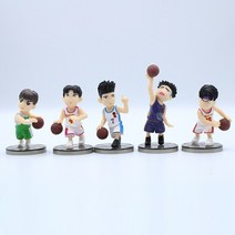 캐릭터 잡화 개대 슬램 덩크 피규어 아카기 타케오리 루카와 카에데 슬램덩크 컬렉션 액션 피규어 모델 장난감 인형 선물 소년용, 상자 없음, 5pcs 1 세트