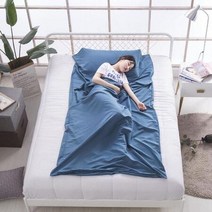 톨른캠퍼 휴대용 침대커버 /침낭/이불, 더블 160CM, 아이스블루