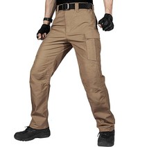 프리솔져 남성용 방수 바지 릴렉스 핏 전술 전투 군대 카고 작업 팬츠 멀티 포켓 (다크 브라운 너비 76.2씨엠 CM(30인치) x 길이 CM(30인치))