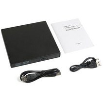 CDDVD플레이어USB 외장 DVD CD RW 디스크 버너 라이터 리더 플레이어 광학 Windows 8/10 노트북 컴퓨터 휴, 01 black
