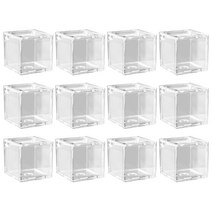 12pcs 작은 선물 포장 상자 클리어 사탕 컨테이너 디스플레이 박스 미니 저장 상자, 2