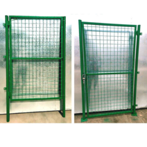 휀스대문 메쉬 휀스 펜스 울타리 게이트 출입문 대문, 에메랄드 그린 1.2m x 1.5m폭 단일기둥