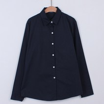 빼빼 여성용 모던심플 카라넥 긴팔 셔츠 남방