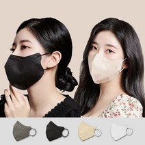KF80 호프리미엄 마스크 새부리형 숨 쉬기 편한 귀 안아픈 컬러 마스크 블랙 화이트 그레이 베이지 30매/60매/90매 (1팩 5매입), [프리미엄] KF80 블랙 90매