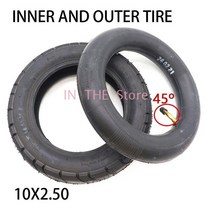 오토바이 전기스쿠터 타이어 10x2.50 타이어 TUP 튜브 커버 Kugoo M4 Pro Quick 3 Zero 10X Inokim OX 전, 04 tube and tyre 45D