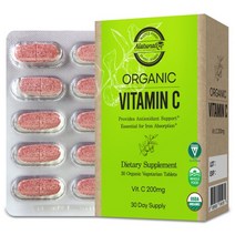네추럴라이즈 오가닉 유기농 비타민C 200mg 30정 [1개월분], 1개, 1개(30정)