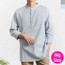 남자 빅사이즈 7부 차이나 라이트 캐주얼 면남방