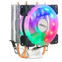 케이스쿨러 cpu쿨러수냉쿨러 120mm 저소음 80mm 수냉쿨러 공랭 냉각 팬 rgb 프로세서 냉각기 인텔 lga 1150 1151 1155 1156 775 1200 호환, 2p1f RGB, LGA115x1200-1366-755