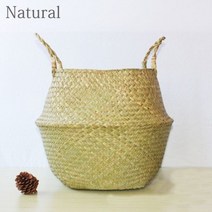 화분 가리개 접는 라탄 바구니 수제 식물 정원 꽃 몬스테라 관엽수, M 20x17.8cm, Woven basket