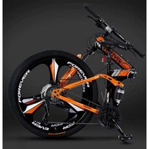 24인치 접이식 자전거 알루미늄 폴딩 산악 생활용, (블랙 블루) 24인치 27단