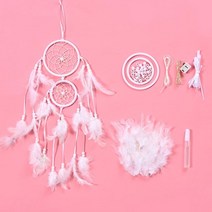 드림캐쳐 만들기 diy 키트 드림캐처 재료 핸드메이드 led 무드등, 화이트