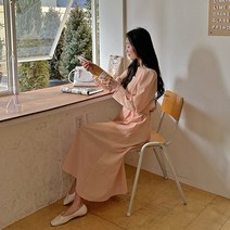 핫핑 [LOVB] L-956 스퀘어넥 롱원피스