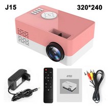 샤오미빔프로젝터Salange 미니 프로젝터 J15 Pro 480*360 픽셀 지원 1080P HDMI USB 미니 비머 홈 미디어, J15 Pink_AU 플러그