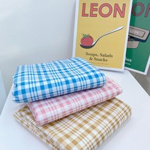 [WINZI_마켓] 전시용테이블보 레이스테이블러너 비닐식탁보 횟집식탁보 감성인테리어, 인테리어 데코 2줄 체크 테이블보 L사이즈, 베이지 2줄체크 _WZ류MRK