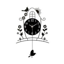 무소음 거실 인테리어 추 벽시계 U76, 블랙