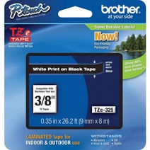 Brother 정품 P-touch TZE-325 테이프 38(0.35), 블랙에 화이트