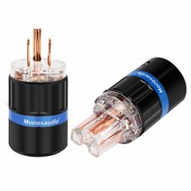 Monosaudio M105/F105 스트레이트 블레이드 쉘 한쌍 수 암 플러그 교체 코드 콘센트 커넥터 오디오 DIY 메인 전원 케이블용 HiFi 표시기 (순수 구리), Pure Copper