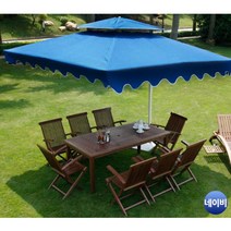 초 대형 사각 원터치 접이식 파라솔 더블 정원 가든 업소용 카페 식탁 발리 간이 감성 마당 이중 그늘막, 원형파라솔네이비