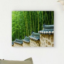 아트박스/꾸밈 ah985-캔버스액자53x45.5_대나무돌담길