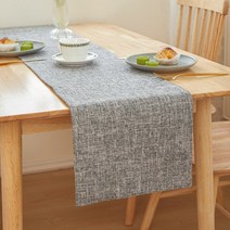 캐프마켓 린넨 감성 테이블러너 원형 사각 테이블보 식탁보, 05 그레이, 6인용 30 x 210 cm
